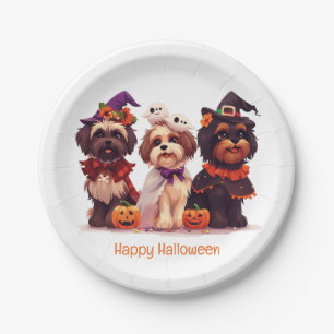 Assiettes En Carton Joyeux Chih Tzu Chih Dogs d'Halloween