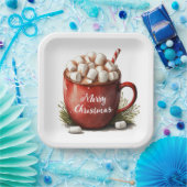 Assiettes En Carton Joyeux chocolat chaud de Noël (Fête)