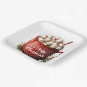 Assiettes En Carton Joyeux chocolat chaud de Noël (Angulaire)
