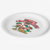 Assiettes En Carton Joyeux Chrismukah avec Elves et Rêves (Angle)