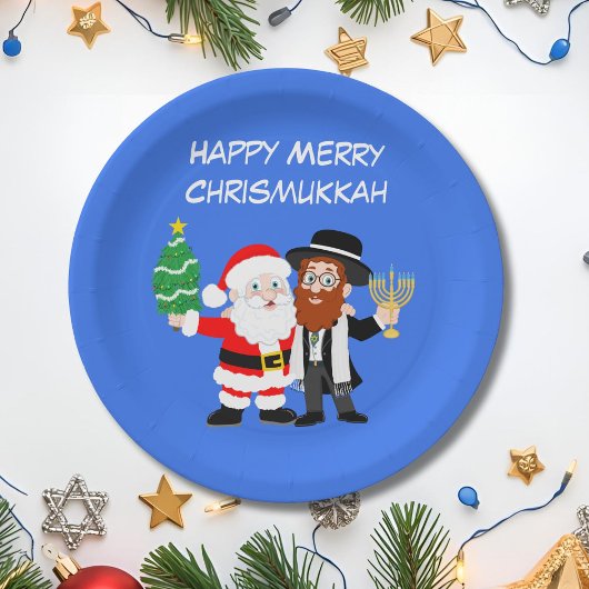 Assiettes En Carton Joyeux Chrismukkah Père Noël rencontre le parti Ra