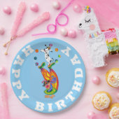 Assiettes En Carton Joyeux clown d'anniversaire et jongleur de chien (Fête)