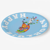 Assiettes En Carton Joyeux clown d'anniversaire et jongleur de chien (Angle)