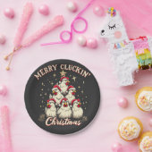 Assiettes En Carton Joyeux clucage Noël Funny Chicken Roosters (Fête)