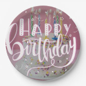 Assiettes En Carton Joyeux concept d'anniversaire (Devant)