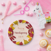 Assiettes En Carton Joyeux Concours D'Amitié Avec Des Feuilles D'Autom (Fête)