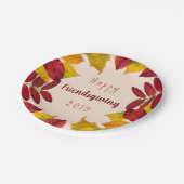 Assiettes En Carton Joyeux Concours D'Amitié Avec Des Feuilles D'Autom (Angle)