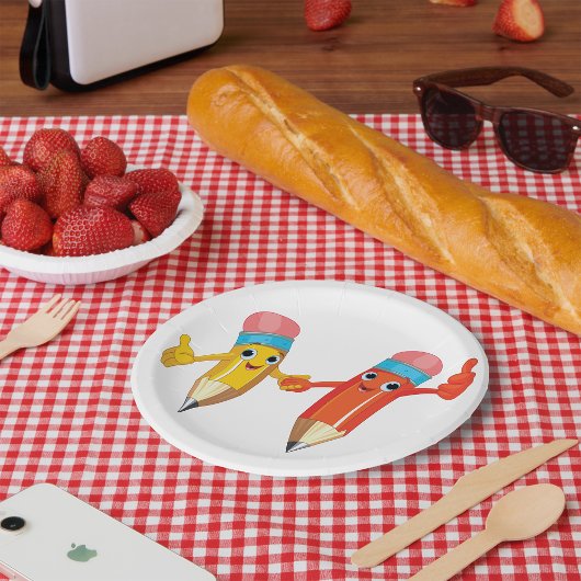 Assiettes En Carton Joyeux crayons