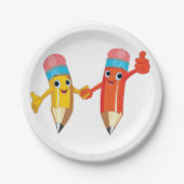 Assiettes En Carton Joyeux crayons (Devant)