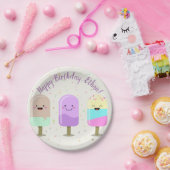 Assiettes En Carton Joyeux crème glacée Smiling Bars & Popsicles (Fête)