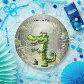 Assiettes En Carton Joyeux Crocodile sauvage arbres de la jungle belle (Fête)