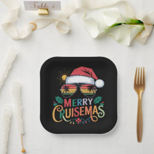 Assiettes En Carton Joyeux Cruisemas 2024 Noël Santa Renne