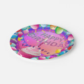 Assiettes En Carton Joyeux Cupcake d'anniversaire (Angle)