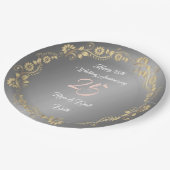Assiettes En Carton Joyeux Customize Silver 25th Anniversary (Angle)