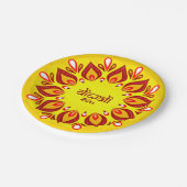 Assiettes En Carton Joyeux Diwali Ajouter année Jaune Rouge 7" (Angle)