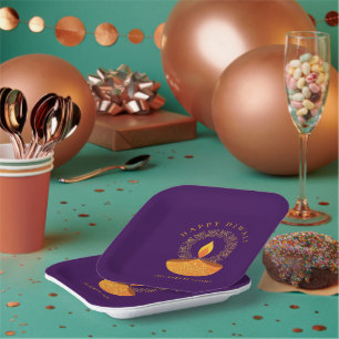 Assiettes En Carton Joyeux Diwali Hindu Festival des Lumières