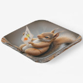 Assiettes En Carton Joyeux écureuil d'anniversaire (Angulaire)