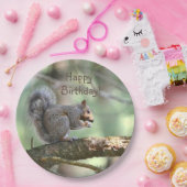 Assiettes En Carton Joyeux écureuil d'anniversaire (Fête)