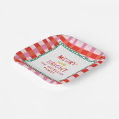 Assiettes En Carton Joyeux et À damiers rouge vif personnalisés (Angulaire)