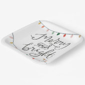 Assiettes En Carton Joyeux et brillants feux de Noël Festif (Angulaire)