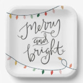 Assiettes En Carton Joyeux et brillants feux de Noël Festif (Recto)