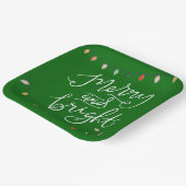 Assiettes En Carton Joyeux et brillants feux de Noël Vert (Angulaire)
