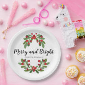 Assiettes En Carton Joyeux et lumineux Mistletoe Fête de Fêtes (Fête)