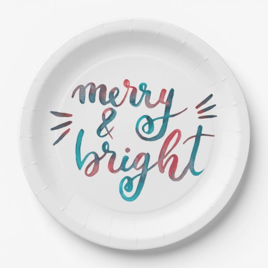 Assiettes En Carton Joyeux et lumineux - vert et rouge (Devant)