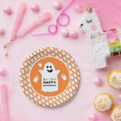 Assiettes En Carton Joyeux Fantôme, fête d'Halloween orange (Fête)