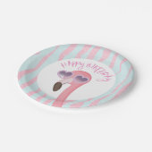 Assiettes En Carton Joyeux Flamant rose Cool d'anniversaire (Angle)