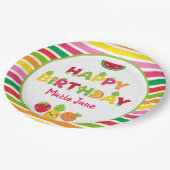 Assiettes En Carton Joyeux fruit sucré d'anniversaire (Angle)
