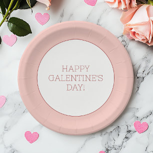 Assiettes En Carton Joyeux Galentine's Day Pink Girly Typographie Simp