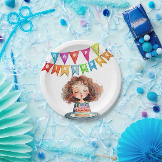 Assiettes En Carton Joyeux gâteau d'anniversaire (Fête)