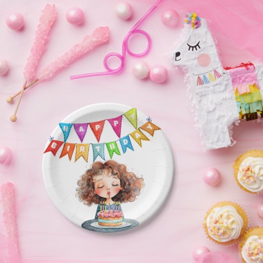 Assiettes En Carton Joyeux gâteau d'anniversaire (Fête)