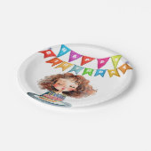 Assiettes En Carton Joyeux gâteau d'anniversaire (Angle)