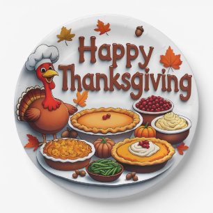 Assiettes En Carton Joyeux gâteaux de Thanksgiving