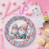 Assiettes En Carton Joyeux Gnome d'anniversaire (Fête)