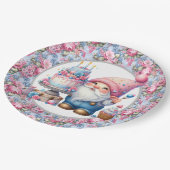 Assiettes En Carton Joyeux Gnome d'anniversaire (Angle)