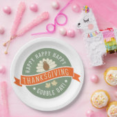 Assiettes En Carton Joyeux Gobble Day Fête de Thanksgiving (Fête)