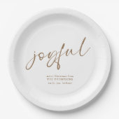 Assiettes En Carton Joyeux Gold Script Nom Joyeux Noël Blanc (Devant)
