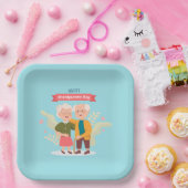 Assiettes En Carton Joyeux grand-parents Jour mot art Plaques en papie (Fête)