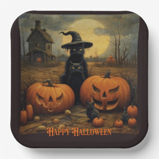 Assiettes En Carton Joyeux Halloween (Recto)