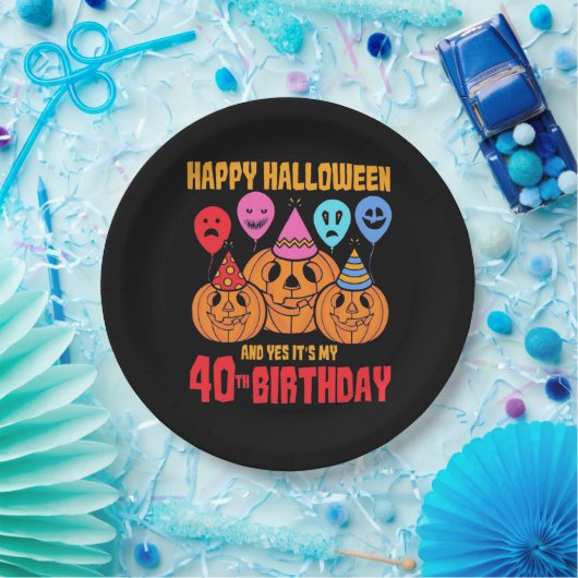 Assiettes En Carton Joyeux Halloween 40e anniversaire (Fête)