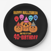 Assiettes En Carton Joyeux Halloween 40e anniversaire (Devant)