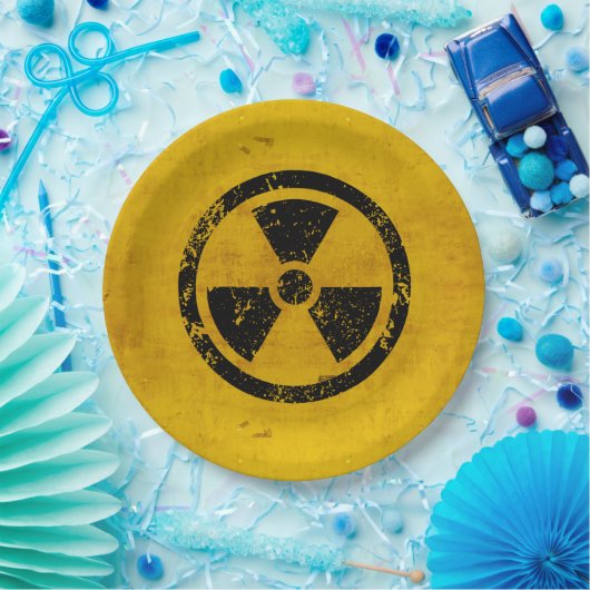 Assiettes En Carton Joyeux Halloween Avertissement de radiations de da (Fête)