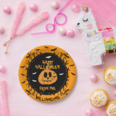 Assiettes En Carton Joyeux Halloween Citrouille Éffrayant Carving Part (Fête)