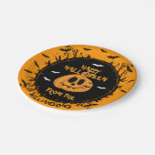 Assiettes En Carton Joyeux Halloween Citrouille Éffrayant Carving Part (Angle)