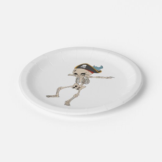 Assiettes En Carton Joyeux Halloween Dab Skeleton Pirate Party (Angle)