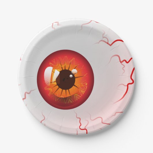 Assiettes En Carton Joyeux Halloween ! Éffrayant Red Eyeball (Devant)