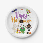 Assiettes En Carton Joyeux Halloween Enfants mignonnes et Éffrayants